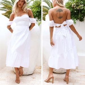 HELLO MOLLY Seaside Picnic Midi White Dress Size 8